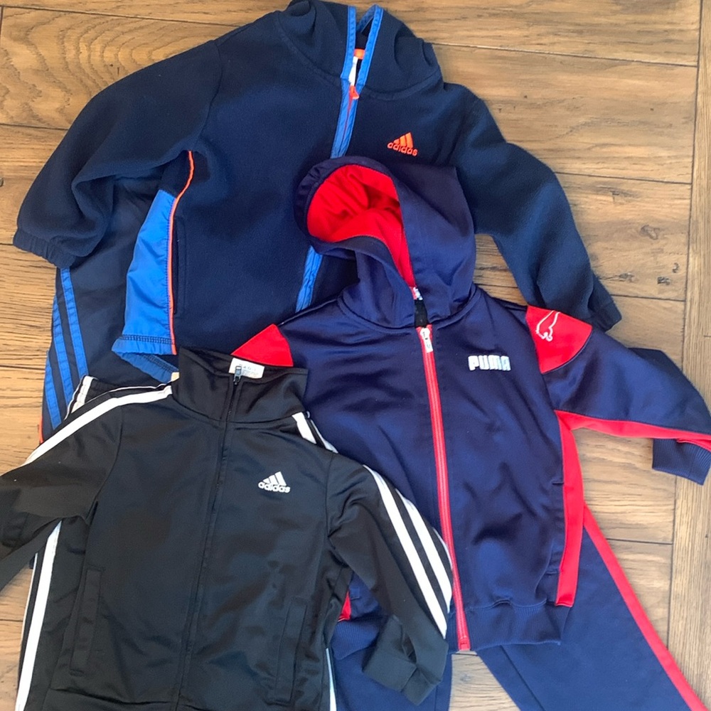 Boys 3T sweatsuit sets lots of 3. Adidas and Puma